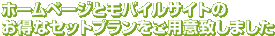 ホームページとモバイルサイトのお得なセットプランをご用意致しました